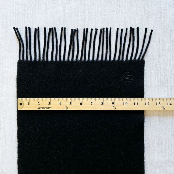Knit Scarf Long Black Soft Wrap Fringe Outdoor Casual Cozy Basic Minimalist 62"L - Picture 8 of 8